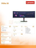Monitor 49.0 cali ThinkVision P49w-30 WLED 63DBRAT1EU