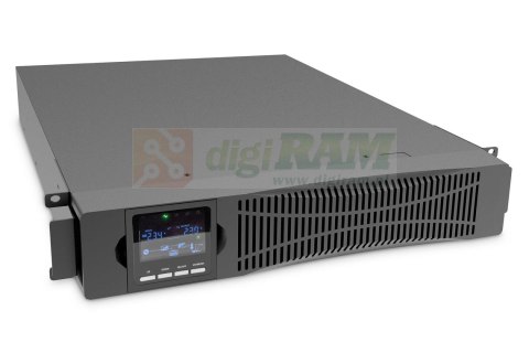 Zasilacz awaryjny UPS DIGITUS Online Rack 19" LCD 1000VA/1000W 2x12V/9Ah 8xC13 1xC14 USB RS232 RJ45