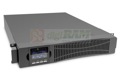 Zasilacz awaryjny UPS DIGITUS Online Rack 19" LCD 1500VA/1500W 3x12V/9Ah 8xC13 1xC14 USB RS232 RJ45