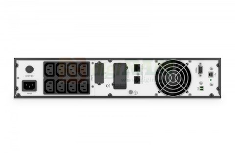Zasilacz awaryjny UPS Online Rack 19" LCD, 1000VA/1000W, 2x12V/9Ah, 8xC13, USB, RS232, RJ45