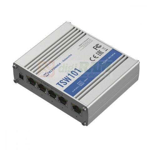 Przełącznik przemysłowy TSW101 5xGbE 4xPoE+