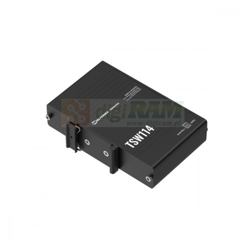 Przełącznik przemysłowy TSW114 5xGbE Zintegrowany uchwyt DIN