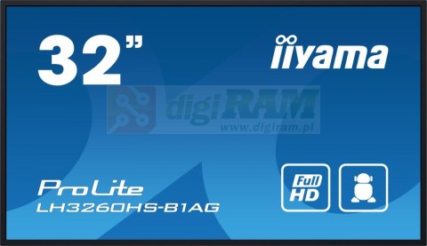 Monitor wielkoformatowy 31.5 cala LH3260HS-B1AG matowy 24h/7 500(cd/m2) VA 1920 x 1080 FHD Android.11 Wifi CMS(iiSignage2)