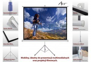 Ekran ręczny na statywie TS-100 4:3 100 cali 203x152cm