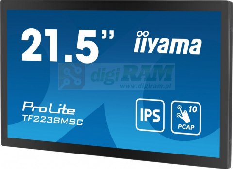 Monitor wielkoformatowy 21.5 cala TF2238MSC-B1 IPS,FHD,DP,HDMI,2x2W,2xUSB,600(cd/m2), 10pkt.7H,IP1X(Front),Pion/Poziom