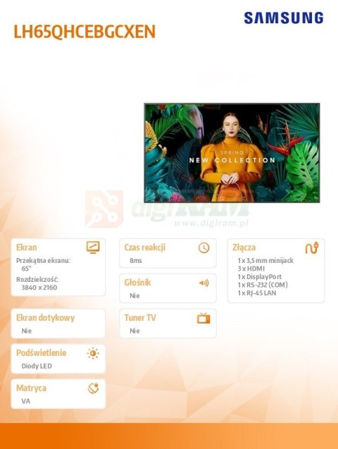 Monitor profesjonalny 65 cali QH65C LH65QHCEBGCXEN
