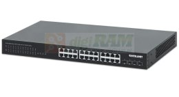Przełącznik Gigabit 24x RJ45 PoE+, 4x SFP+ 10G Uplink