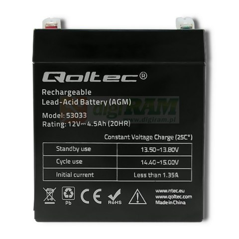 Akumulator AGM | 12V | 4.5Ah | max.1.35A