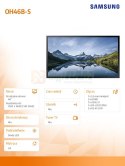 Monitor profesjonalny OH46B-S 46 cali Błyszczący 24h/7 3500(cd/m2) 3840x2160 (UHD) S7 Player (Tizen 6.5) 3 lata OnSite (LH46OHBE