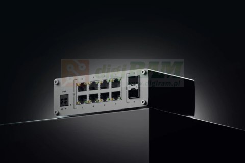 Przełącznik niezarządzalny TSW210 Switch 2xSFP 8xPoE+ 8xGbE DIN RAIL Back Panel