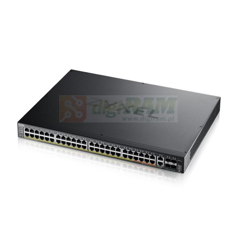 Przełącznik zarządzalny XGS2220-54HP-EU0101F L3 600W PoE, 40xPoE+/10xPoE++, 48x1G RJ45 2x10mG RJ45, 4x10G SFP+