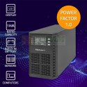 QOLTEC ZASILACZ AWARYJNY UPS 1KVA | 1000W | POWER FACTOR 1.0 | LCD | EPO | USB | ON-LINE