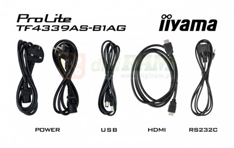 Monitor 43 cale TF4339AS-B1AG,IPS,4K,HDMIx2,DP,RJ45,3xUSB,40pkt, ANDROID,24/7