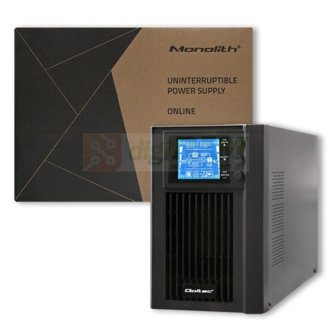 Zasilacz awaryjny UPS, on-line, czysta fala sinusoidalna, 1KVA, 800W, LCD, USB
