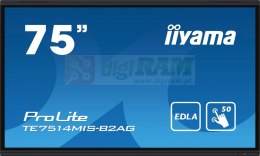 Monitor interaktywny 75 cali TE7514MIS-B2, INFRARED,50pkt,VA,4K,7H,WiFi,MIC,USB ANDROID 13, Google EDLA