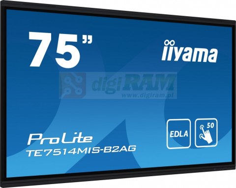 Monitor interaktywny 75 cali TE7514MIS-B2, INFRARED,50pkt,VA,4K,7H,WiFi,MIC,USB ANDROID 13, Google EDLA