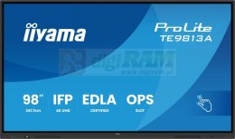 Monitor 98 cali TE9813A-B1AG INFRARED,40pkt,IPS,4K,7H,450cd/m2, WiFi,USB, ANDROID 14, Google EDLA,2x20W, UCHWYT CIENNY