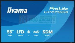 Monitor 55 cali LH5575UHS-B2AG,24/7,IPS,ANDROID.11,4K, WiFi, iiSignage2, FailOver, EShare, 24/7, full daisy chain