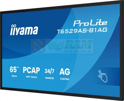 Monitor 65 cali T6529AS-B1AG VA,4K,HDMIx2,USB-C,RJ45,2x10W,WiFi, Android 14, Signal FailOver, Whiteboard, iiSignage2 (CMS), 