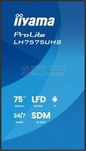 Monitor 75 cali LH7575UHS-B2AG,24/7,IPS,ANDROID.11,4K, WiFi, iiSignage2, FailOver, EShare, 24/7, full daisy chain