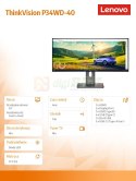 Monitor ThinkVision P34WD-40 34 cale 64ADZAT1EU