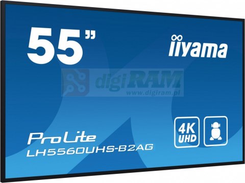 Monitor wielkoformatowy 55 cali LH5560UHS-B1AG matowy 24h/7 500(cd/m2) VA 3840 x 2160 UHD(4K) Android.11 Wifi CMS(iiSignage2), U