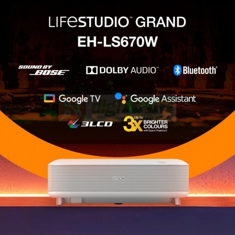 Projektor EH-LS670W 3LCD KD 4KUHD/3600L/5m:1/16:9/biały