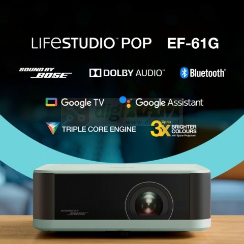 Projektor mini laser EF-61G FHD/700L/5m:1/1.6kg zielony