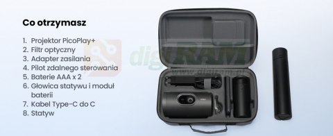 Projektor picoPlay, zestaw: stojak+powerbank
