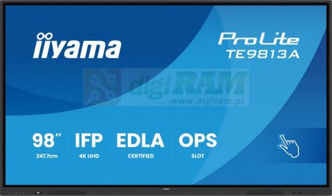 Monitor wielkoformatowy 98 cali TE9813A-B2AG INFRARED,40pkt,IPS,4K