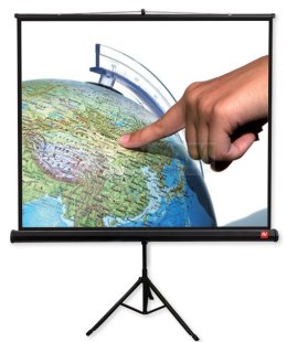 Ekran na statywie Tripod PRO 180 (1:1, 180x180cm, Matt White, czarne ramki)