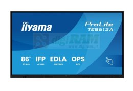 Monitor interaktywny 86 cali TE8613A-B2AG INFRARED,40pkt,IPS,4K,7H,500cd/m2, WiFi,USB, ANDROID 14, Google EDLA,2x20W, UCHWY