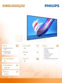Monitor wielkoformatowy 65BDL3650Q/02 65 cali Public Display