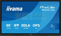 Monitor 65 cali TE6513A-B3AG INFRARED, 40pkt, IPS, 4K, 7H, 500cd/m2, WiFi, USB, ANDROID 14, Google EDLA, 2x20W, uchwyt ścienny