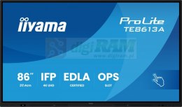 Monitor 86 cali TE8613A-B3AG INFRARED, 40pkt, IPS, 4K, 7H, 500cd/m2, WiFi, USB, ANDROID 14, Google EDLA, 2x20W, uchwyt śwcienny